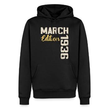 März 1936 Geburtstagsgeschenk März 1936 - Männer Premium Bio Hoodie - Schwarz - Vorne - Nico (187cm)