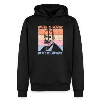 Un peu de gazouz un peu de limonade - Sweat à capuche Premium bio Homme - noir - Devant - Nico (187cm)