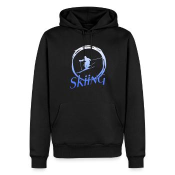 Skiing - Männer Premium Bio Hoodie - Schwarz - Vorne - Nico (187cm)