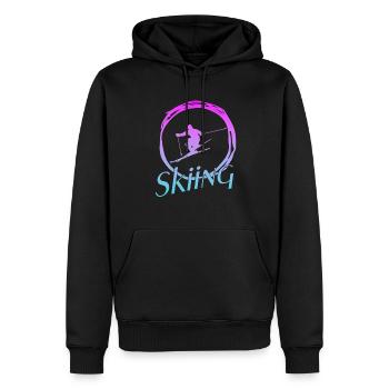 SKIING - Männer Premium Bio Hoodie - Schwarz - Vorne - Nico (187cm)