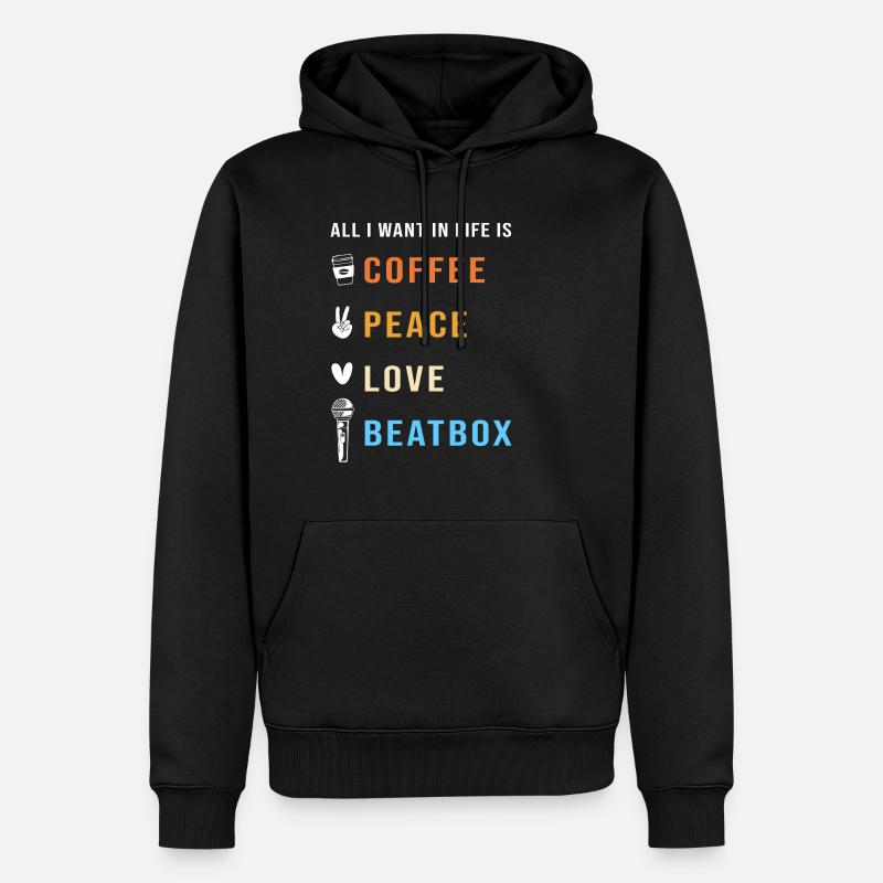 Beatbox - Männer Premium Bio Hoodie - Schwarz