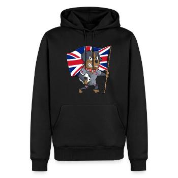 Chien fan anglais - Sweat à capuche Premium bio Homme - noir - Devant - Nico (187cm)