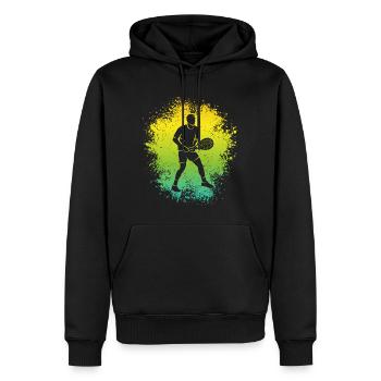 Tennis Entraîneur de tennis Garçons Enfants Joueur de tennis - Sweat à capuche Premium bio Homme - noir - Devant - Nico (187cm)