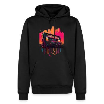 Retro Mixtape - Männer Premium Bio Hoodie - Schwarz - Vorne - Nico (187cm)