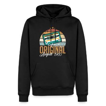 Août 1960 Jubilé 1960 Légendes Août - Sweat à capuche Premium bio Homme - noir - Devant - Nico (187cm)