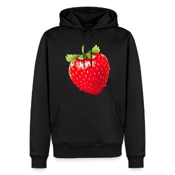 Erdbeere Erdbeeren für einen Erdbeer Liebhaber - Männer Premium Bio Hoodie - Schwarz - Vorne - Nico (187cm)