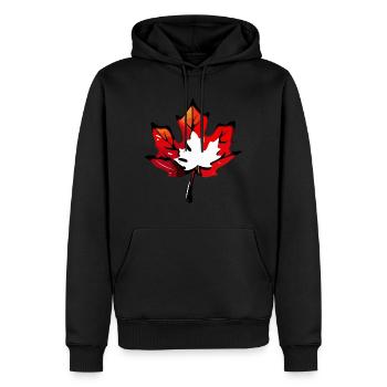 Feuille d’érable / Automne / Feuillage / Forêt / Nature - Sweat à capuche Premium bio Homme - noir - Devant - Nico (187cm)