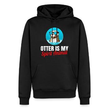 Otter Otter Tier Otter - Männer Premium Bio Hoodie - Schwarz - Vorne - Nico (187cm)