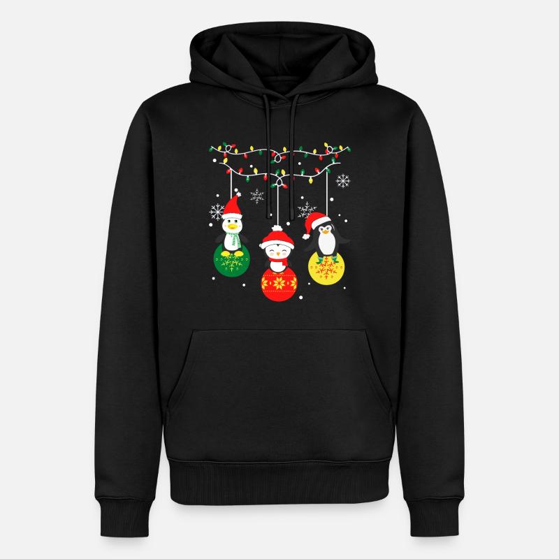 Noël pingouin - Sweat à capuche Premium bio Homme - noir