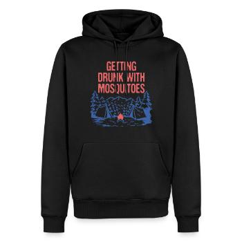 Getting Drunk With Mosquitoes Camping Beer Lover - Männer Premium Bio Hoodie - Schwarz - Vorne - Nico (187cm)