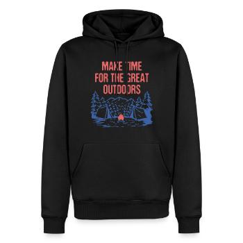 Make Time for Outdoors Camping Hiking Camper - Männer Premium Bio Hoodie - Schwarz - Vorne - Nico (187cm)