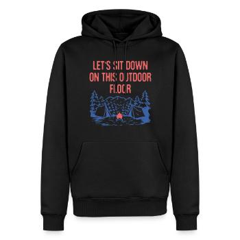 Asseyez-vous sur cet étage extérieur Camping Randonnée - Sweat à capuche Premium bio Homme - noir - Devant - Nico (187cm)