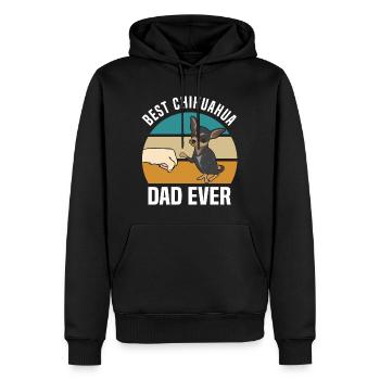 | des amoureux de Chihuahua Chiens végétaliens végétaliens - Sweat à capuche Premium bio Homme - noir - Devant - Nico (187cm)
