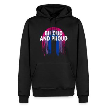 Bi Bruyant et fier Bisexuel Citation Motivationnelle Bi - Sweat à capuche Premium bio Homme - noir - Devant - Nico (187cm)