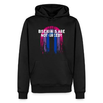 Bisexuals Are Not Greedy Bi Positivity Bi Pride - Men’s Premium Organic Hoodie - black - Front - Nico (187cm)