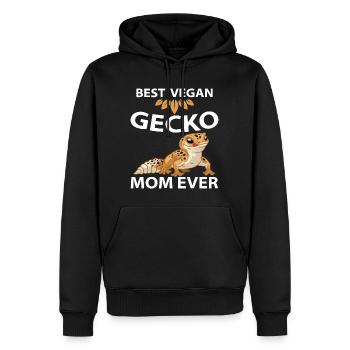 Gecko Vegans - Sweat à capuche Premium bio Homme - noir - Devant - Nico (187cm)