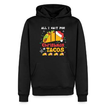 All I Want For Christmas Is Tacos - Männer Premium Bio Hoodie - Schwarz - Vorne - Nico (187cm)