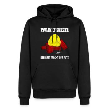 Maurer Den Rest Macht Der Putz - Männer Premium Bio Hoodie - Schwarz - Vorne - Nico (187cm)