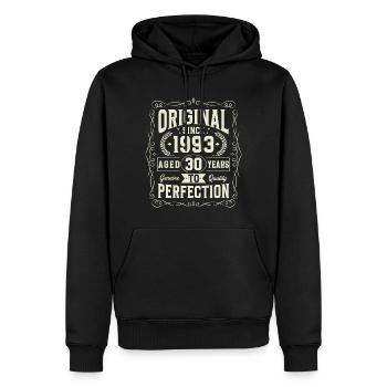 Original seit 1993 30 Jahre Geburtstag - Männer Premium Bio Hoodie - Schwarz - Vorne - Nico (187cm)