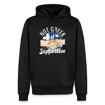 Pas grec mais voyageur de pays de soutien Grèce - Sweat à capuche Premium bio Homme - noir - Devant - Nico (187cm)