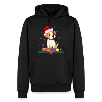 Hunde-Weihnachten - Männer Premium Bio Hoodie - Schwarz - Vorne - Nico (187cm)