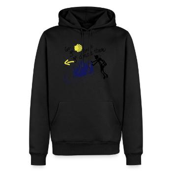 Go Go Go On y est presque - Sweat à capuche Premium bio Homme - noir - Devant - Nico (187cm)