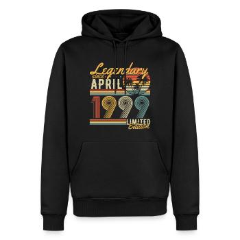 Légendaire depuis avril 1999 Vintage Birthday - Sweat à capuche Premium bio Homme - noir - Devant - Nico (187cm)