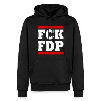 Fck fdp - Sweat à capuche Premium bio Homme - noir - Devant - Nico (187cm)