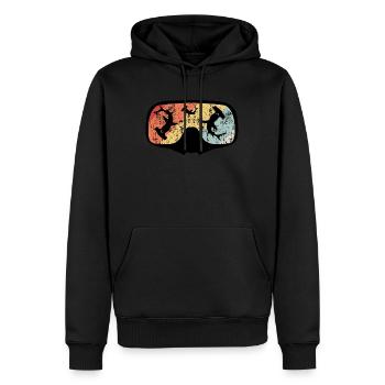 Hammerhai Haie Vintage Taucher - Männer Premium Bio Hoodie - Schwarz - Vorne - Nico (187cm)