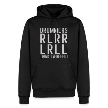 Drummers think different - Paradiddle - Sweat à capuche Premium bio Homme - noir - Devant - Nico (187cm)