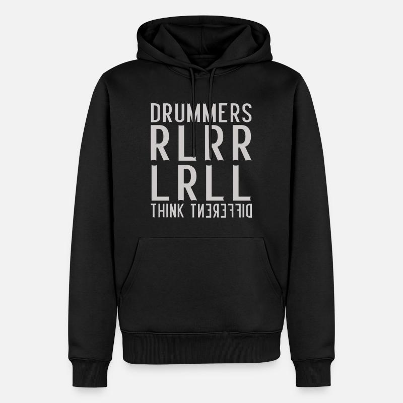 Drummers think different - Paradiddle - Men’s Premium Organic Hoodie - black
