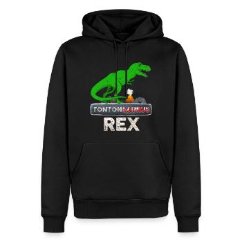 Tonton saurus Rex Humour Dinosaure Futur Oncle - Sweat à capuche Premium bio Homme - noir - Devant - Nico (187cm)