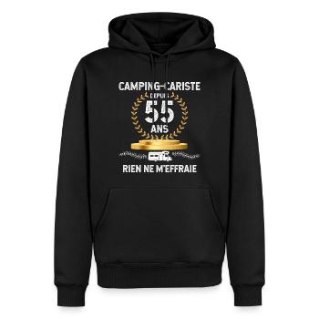 Camping-Car Et Papa Une Histoire Depuis 50 Ans - Sweat à capuche Premium bio Homme - noir - Devant - Nico (187cm)