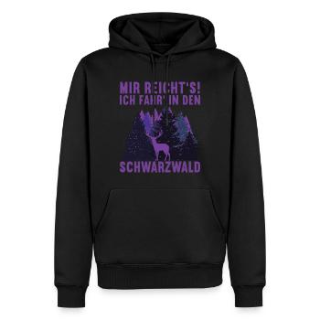 Schwarzwald Spruch lustig Mir reichts! - Männer Premium Bio Hoodie - Schwarz - Vorne - Nico (187cm)