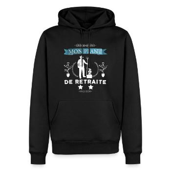 Mon Plants De Retraite Le jardinage - Sweat à capuche Premium bio Homme - noir - Devant - Nico (187cm)