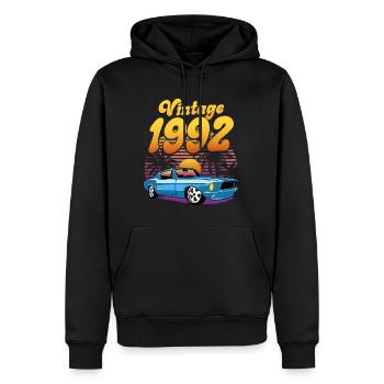Anniversaire Rétro 1992 30 Ans Anniversaire - Sweat à capuche Premium bio Homme - noir - Devant - Nico (187cm)