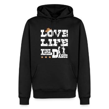 Danse en ligne Vie amoureuse - Sweat à capuche Premium bio Homme - noir - Devant - Nico (187cm)