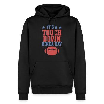 Es ist ein Touchdown-Tag, irgendwie - Männer Premium Bio Hoodie - Schwarz - Vorne - Nico (187cm)