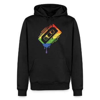 Tropfendes Kassettenband Pride - Männer Premium Bio Hoodie - Schwarz - Vorne - Nico (187cm)