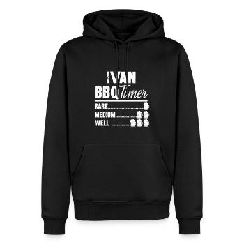 ivan bbq timer- Grill Geschenke Bier Tshirt - Männer Premium Bio Hoodie - Schwarz - Vorne - Nico (187cm)