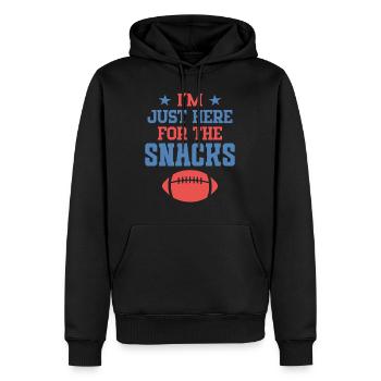 Je suis juste là pour les collations - Sweat à capuche Premium bio Homme - noir - Devant - Nico (187cm)