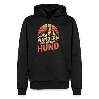 Wandern mit meinem Hund - Männer Premium Bio Hoodie - Schwarz - Vorne - Nico (187cm)