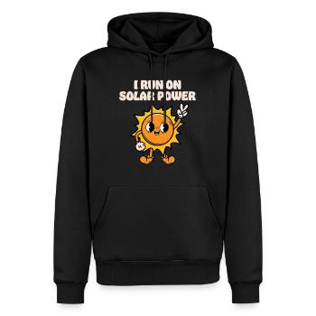 Je fonctionne à l’énergie solaire - Sweat à capuche Premium bio Homme - noir - Devant - Nico (187cm)