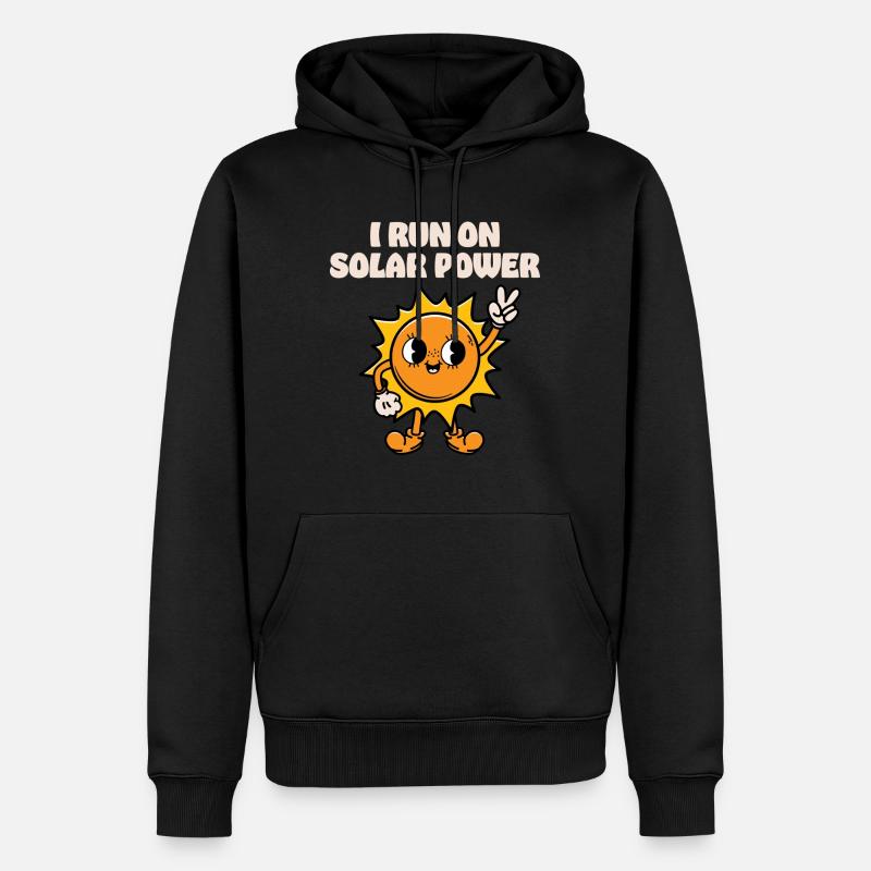 Ich fahre mit Solarenergie - Männer Premium Bio Hoodie - Schwarz