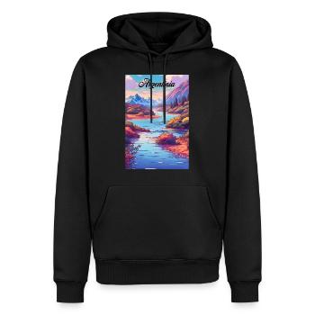 Argentine Affiche Rétro Souvenir - Sweat à capuche Premium bio Homme - noir - Devant - Nico (187cm)