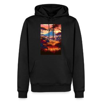 Africa Safari Retro Poster Vintage Souvenir - Männer Premium Bio Hoodie - Schwarz - Vorne - Nico (187cm)