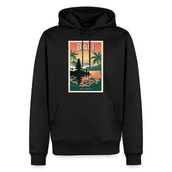 Bali Retro Sunset Poster Vintage Souvenir - Männer Premium Bio Hoodie - Schwarz - Vorne - Nico (187cm)