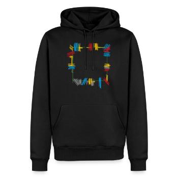 Cadre : Coloré - Sweat à capuche Premium bio Homme - noir - Devant - Nico (187cm)