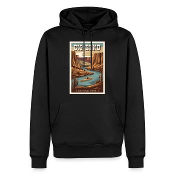Big Bend Affiche Rétro Vintage Souvenir - Sweat à capuche Premium bio Homme - noir - Devant - Nico (187cm)