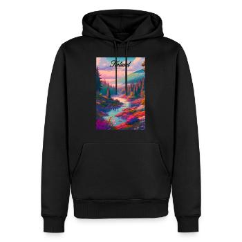 Finland Summer Retro Poster Vintage Souvenir - Männer Premium Bio Hoodie - Schwarz - Vorne - Nico (187cm)